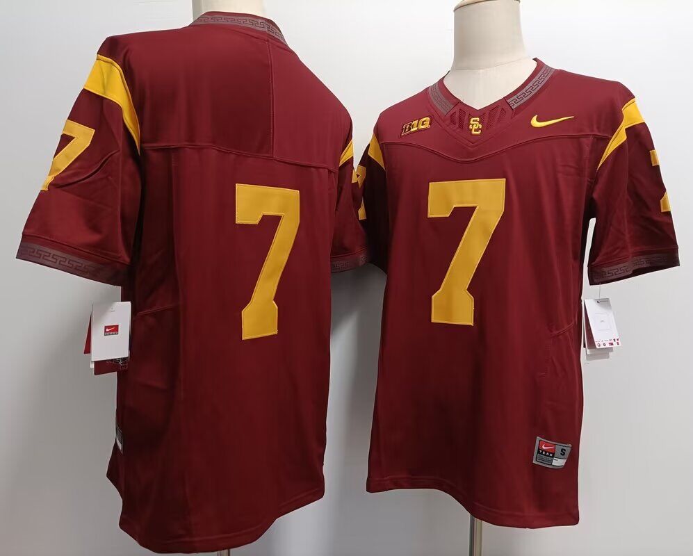 Men USC Trojans #7 Miller Moss red 2024 Nike NCAA jersey style 2